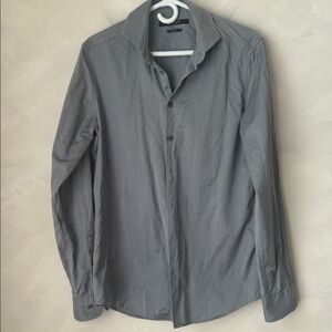 Tiger of Sweden button down shirt Steel 8 grey pinstripe cotton size 41 medium